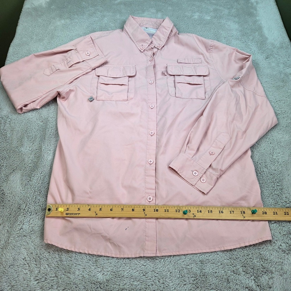 Unbranded Fishing Shirt Women SZ L Ripstop Long Sleeve Ventilated Utility Pink